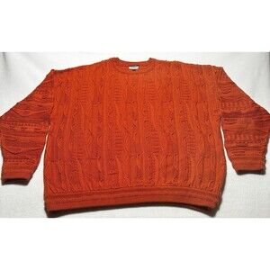 COOGI Men's Crewneck Sweater in Vibrant Orange
